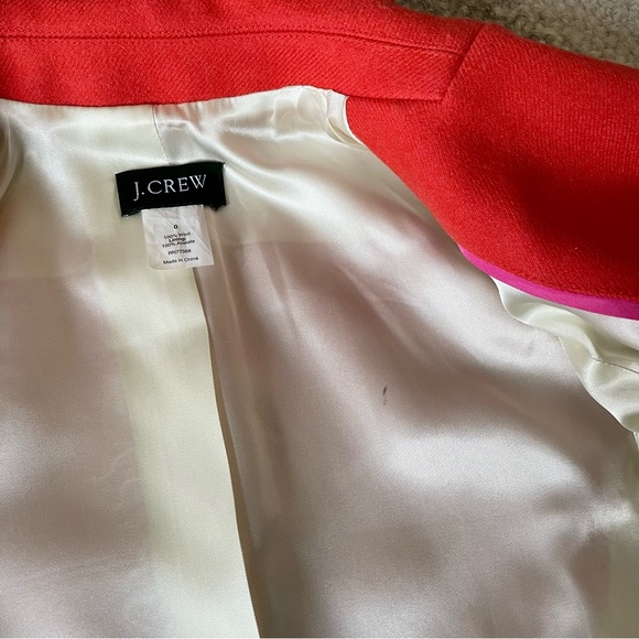 J. Crew Military Oxford Wool Blazer in Bright Flame in Size 0 - Picture 12 of 12